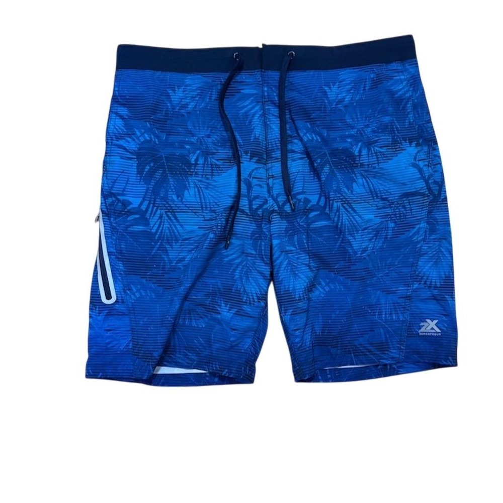ZeroXposur Men Swim Trunks M Navy Blue Swim Shorts UV Protection resort vacation